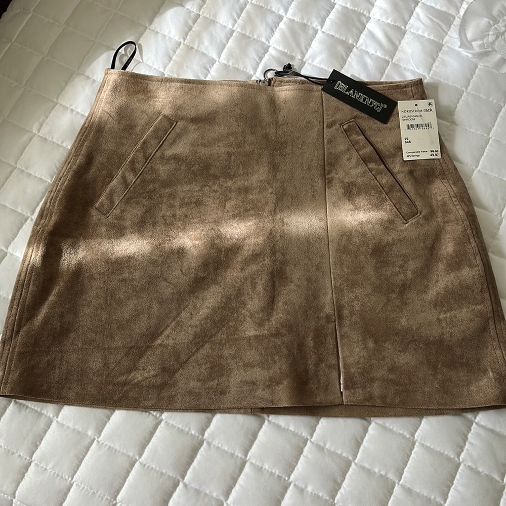 NWT!! Tan color suede mini skirt